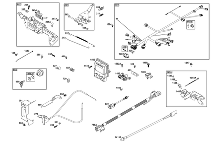 Controls Group Diagram and Parts List for 61E377-0053-J1 400000 - 699999 Briggs and Stratton Engine